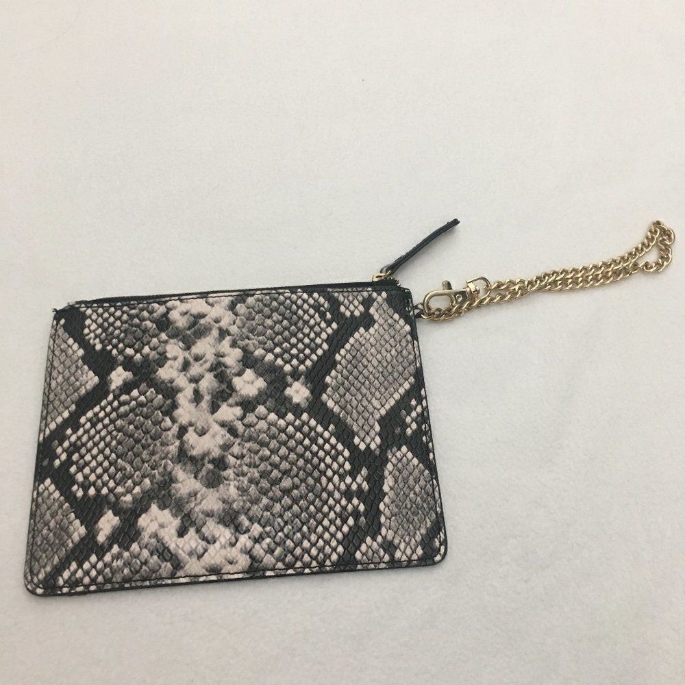 Aldo Snake Print Wristlet With Gold Hardware & Wrist Chain